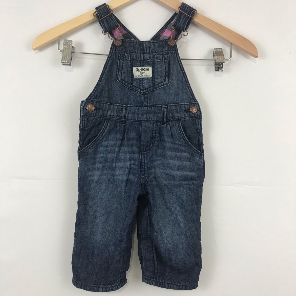 OshKosh B’Gosh Denim Overalls Flannel Lined